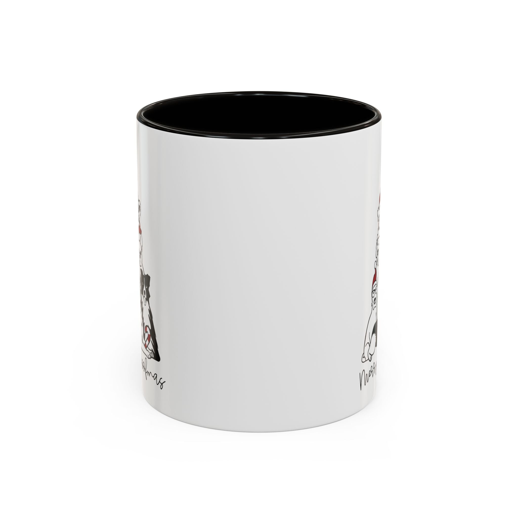 White mug with black interior on a white background